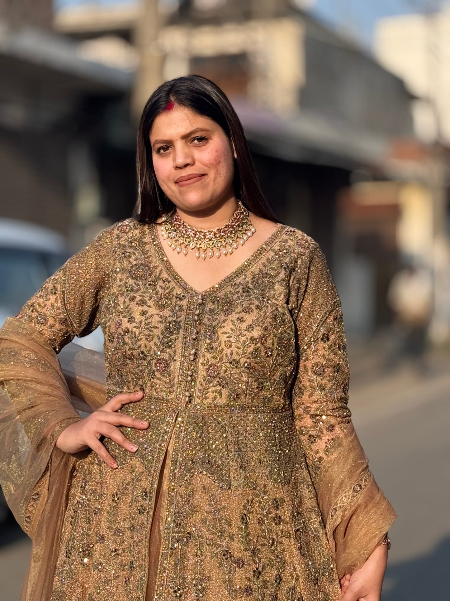 Golden Glam Front Cut Lehenga