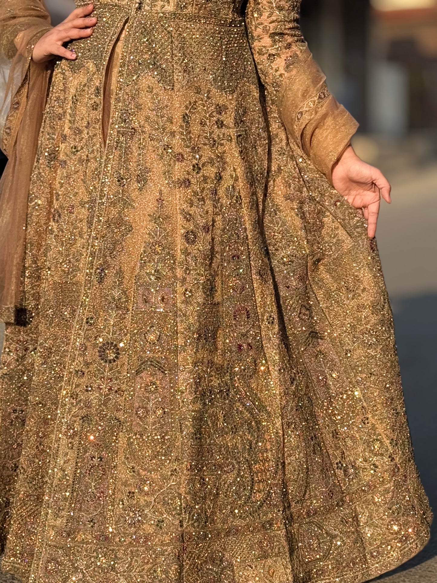 Golden Glam Front Cut Lehenga