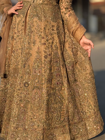 Golden Glam Front Cut Lehenga