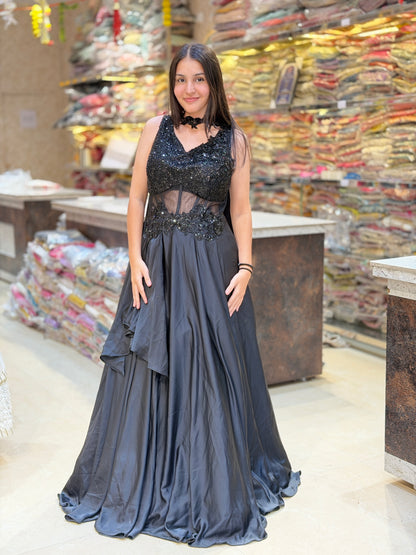 BLACKISH HANDWORK PREMIUM COCTAIL GOWN
