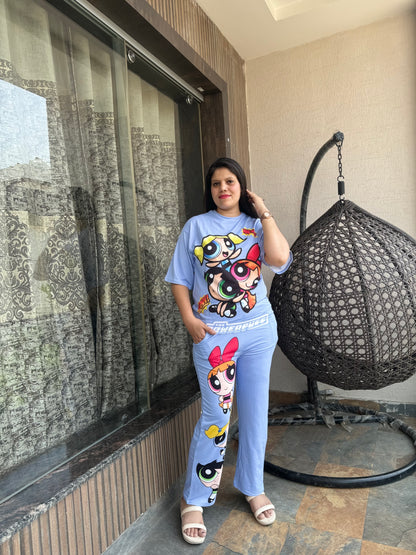 Power Puff Girls Co-ord Set (Cord-006) – Trendy Women’s Outfit in Jalandhar | Arsh Wardrobe Collection