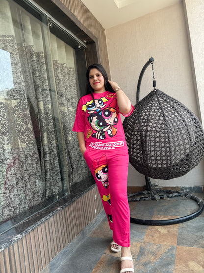 Power Puff Girls Co-ord Set (Cord-006) – Trendy Women’s Outfit in Jalandhar | Arsh Wardrobe Collection