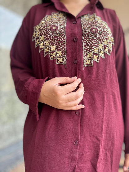 Embroidered Plus Size Cord Set (Cord 008)