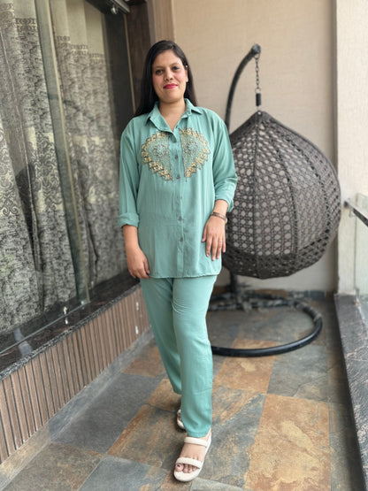 Embroidered Plus Size Cord Set (Cord 008)