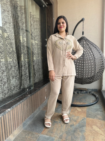 Embroidered Plus Size Cord Set (Cord 008)