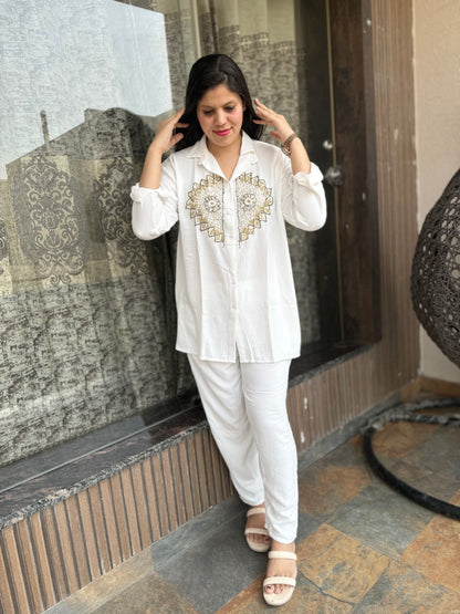 Embroidered Plus Size Cord Set (Cord 008)