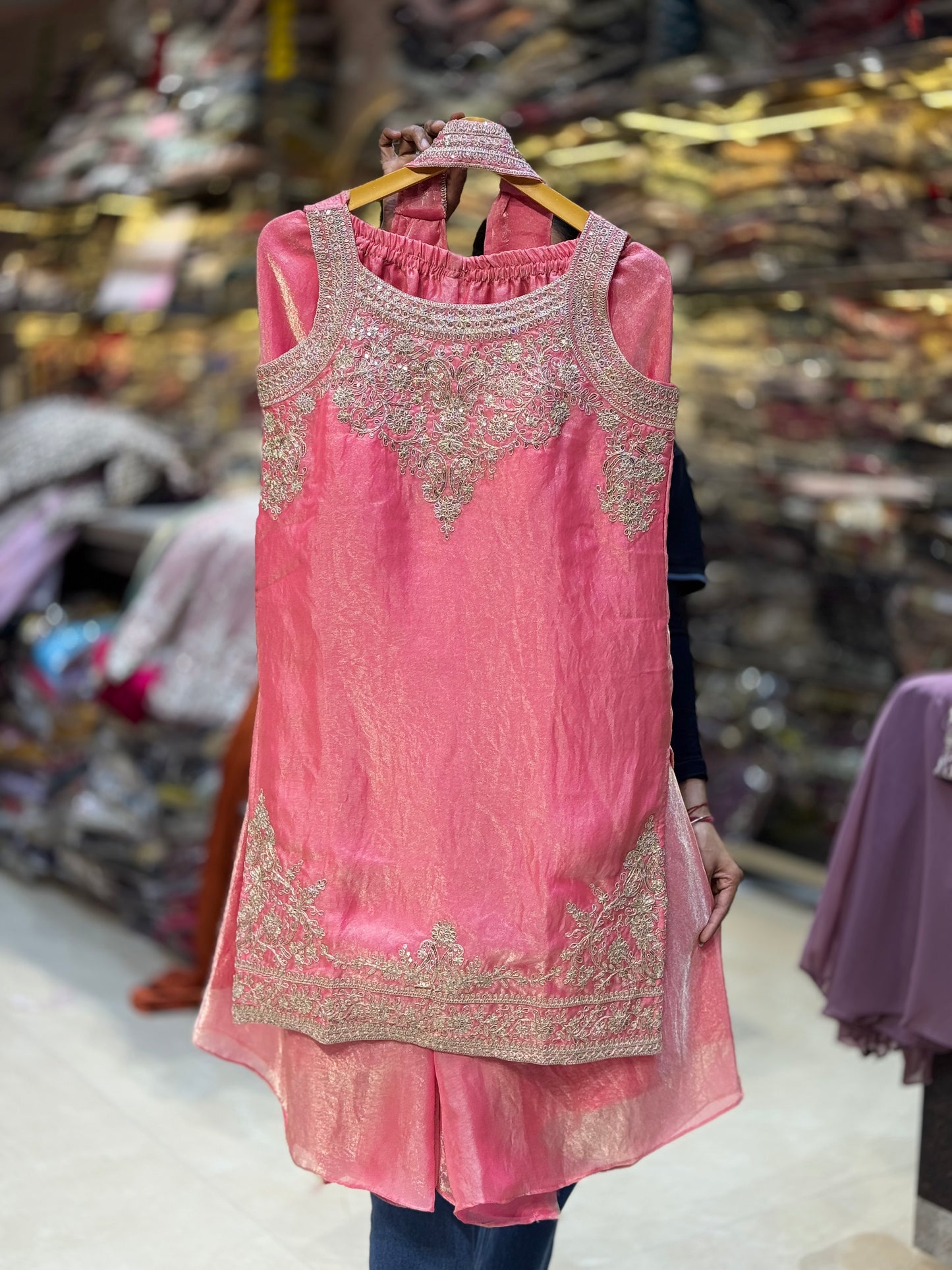 PARTY WEAR GLASS TISSUE JAFFA SUIT