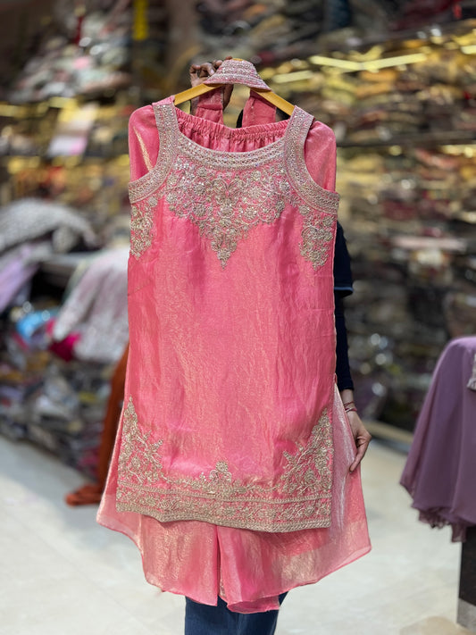 PARTY WEAR GLASS TISSUE JAFFA SUIT