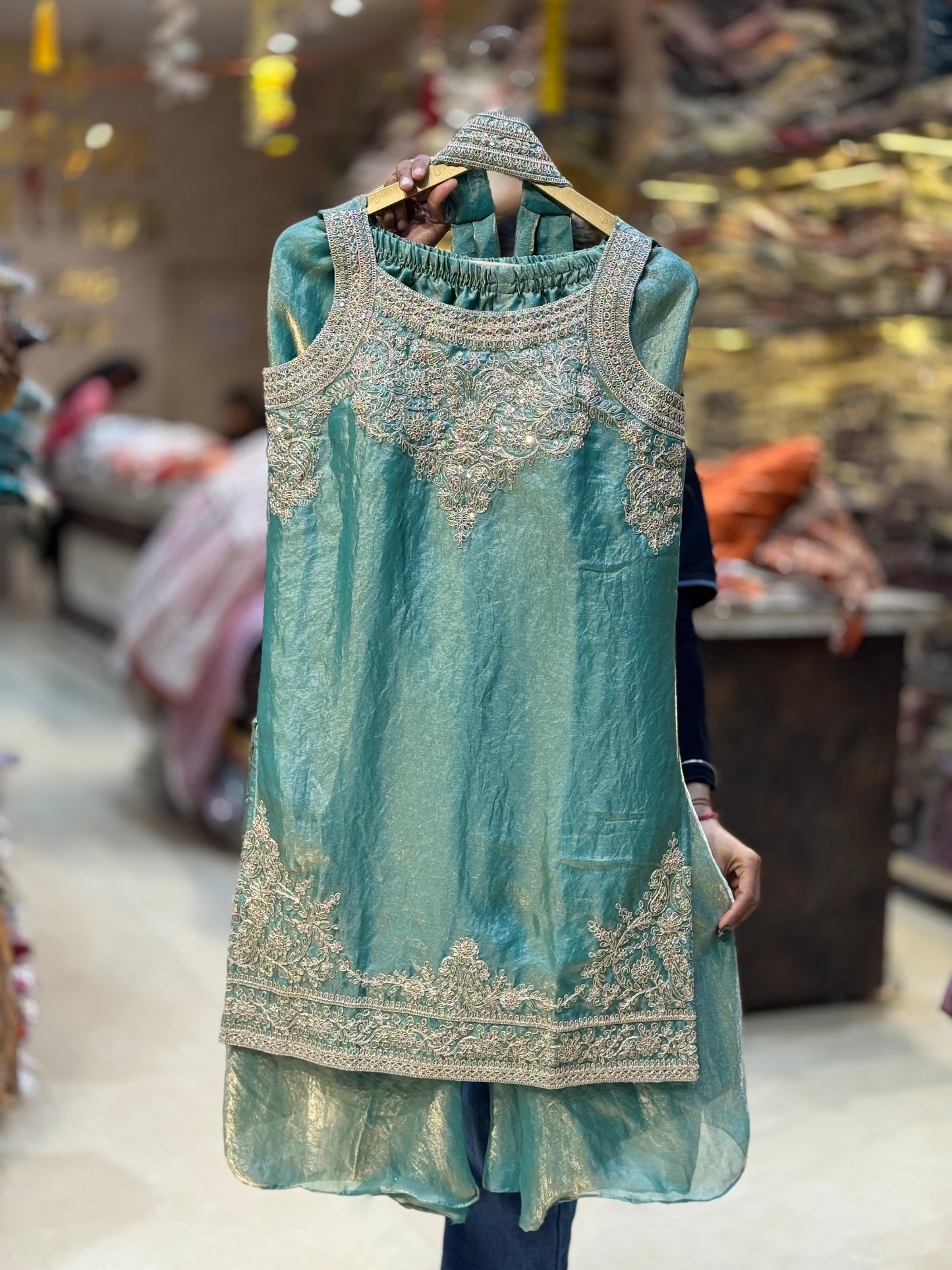 PARTY WEAR GLASS TISSUE JAFFA SUIT