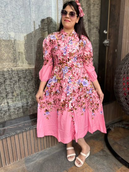 Floral Print Maxi Dress (Dress 006)