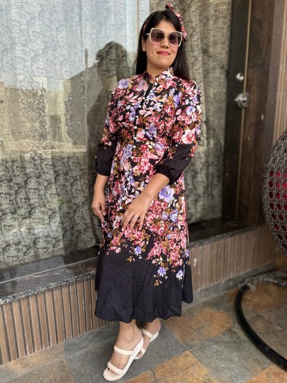 Floral Print Maxi Dress (Dress 006)