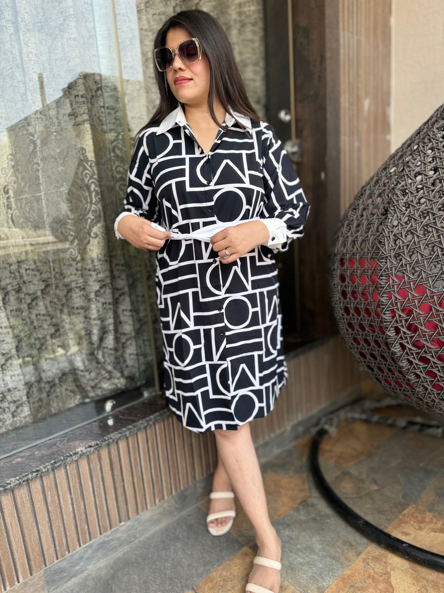 Lines Collared Dress (Dress 007)