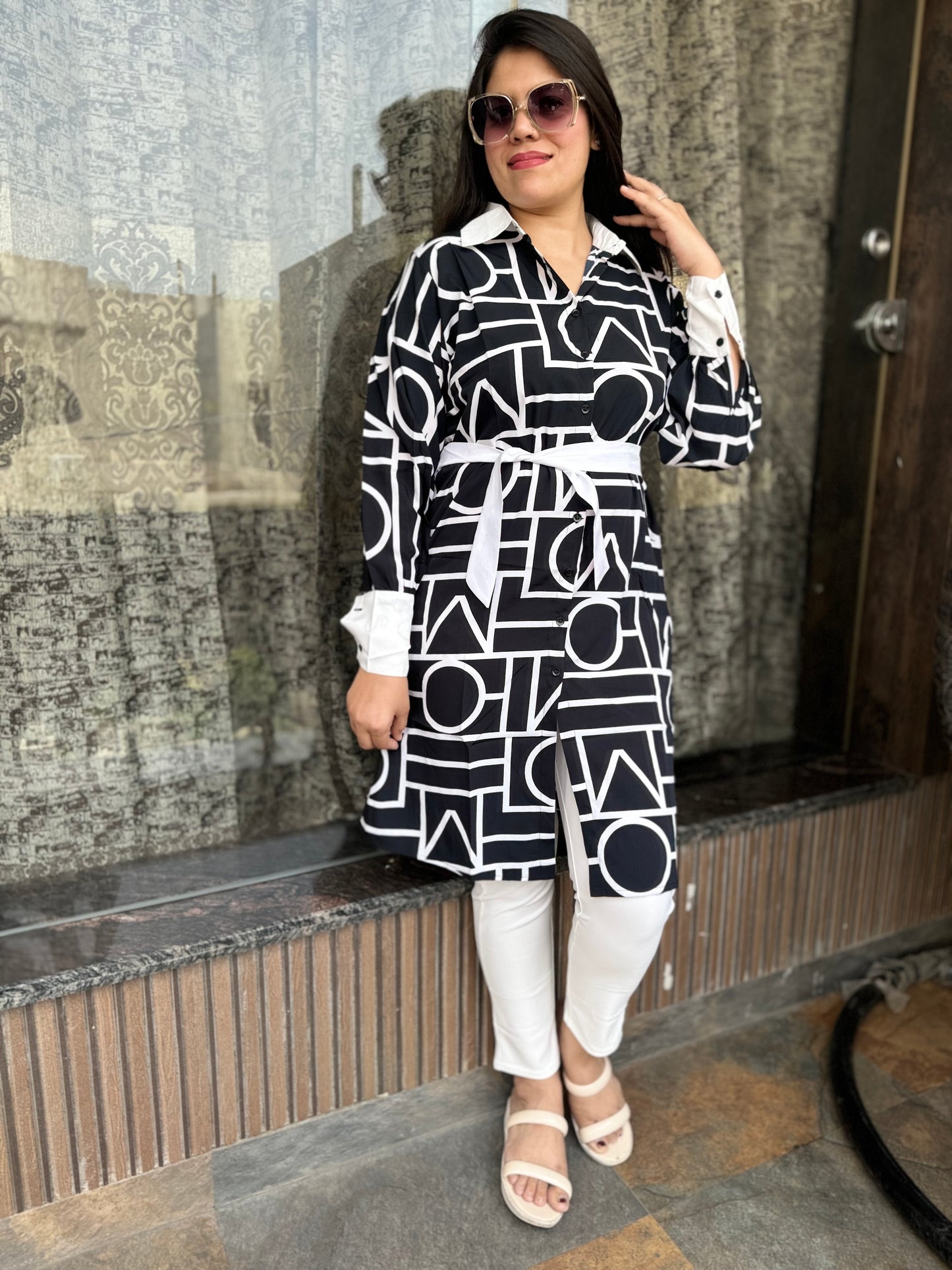 Lines Collared Dress (Dress 007)