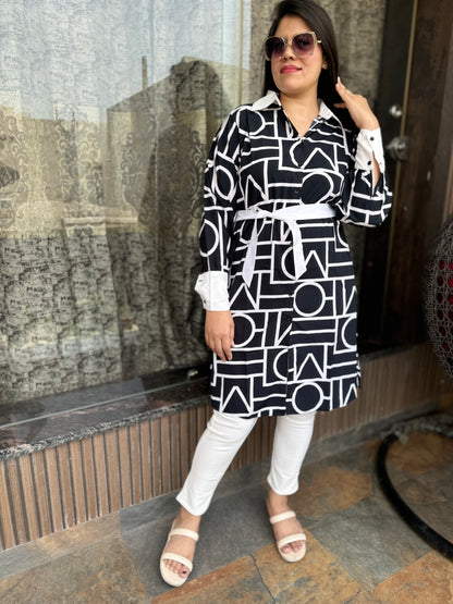 Lines Collared Dress (Dress 007)