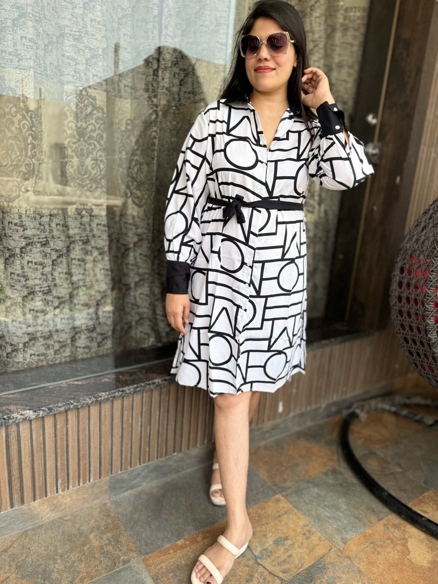 Lines Collared Dress (Dress 007)