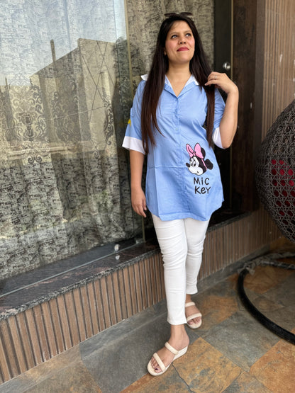 Micky Printed Up & Down Shirt