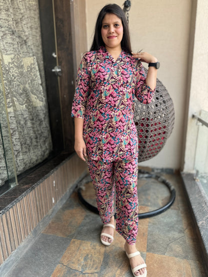 Leaf Kurta Pant Cord Set (Cord 010)