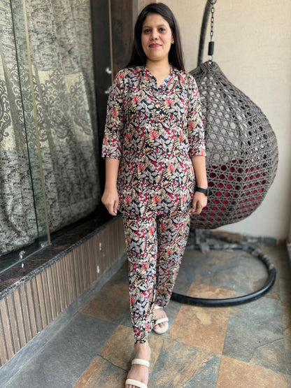 Leaf Kurta Pant Cord Set (Cord 010)