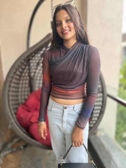 Gradient Long Sleeves Top