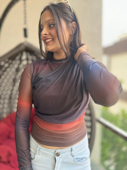 Gradient Long Sleeves Top
