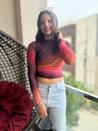 Gradient Long Sleeves Top