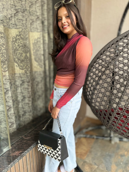 Gradient Long Sleeves Top