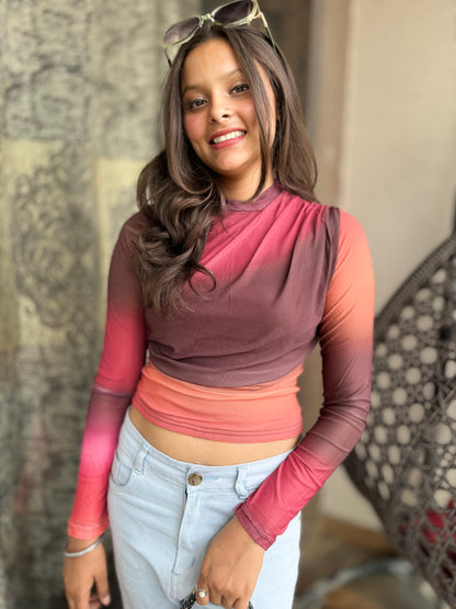 Gradient Long Sleeves Top
