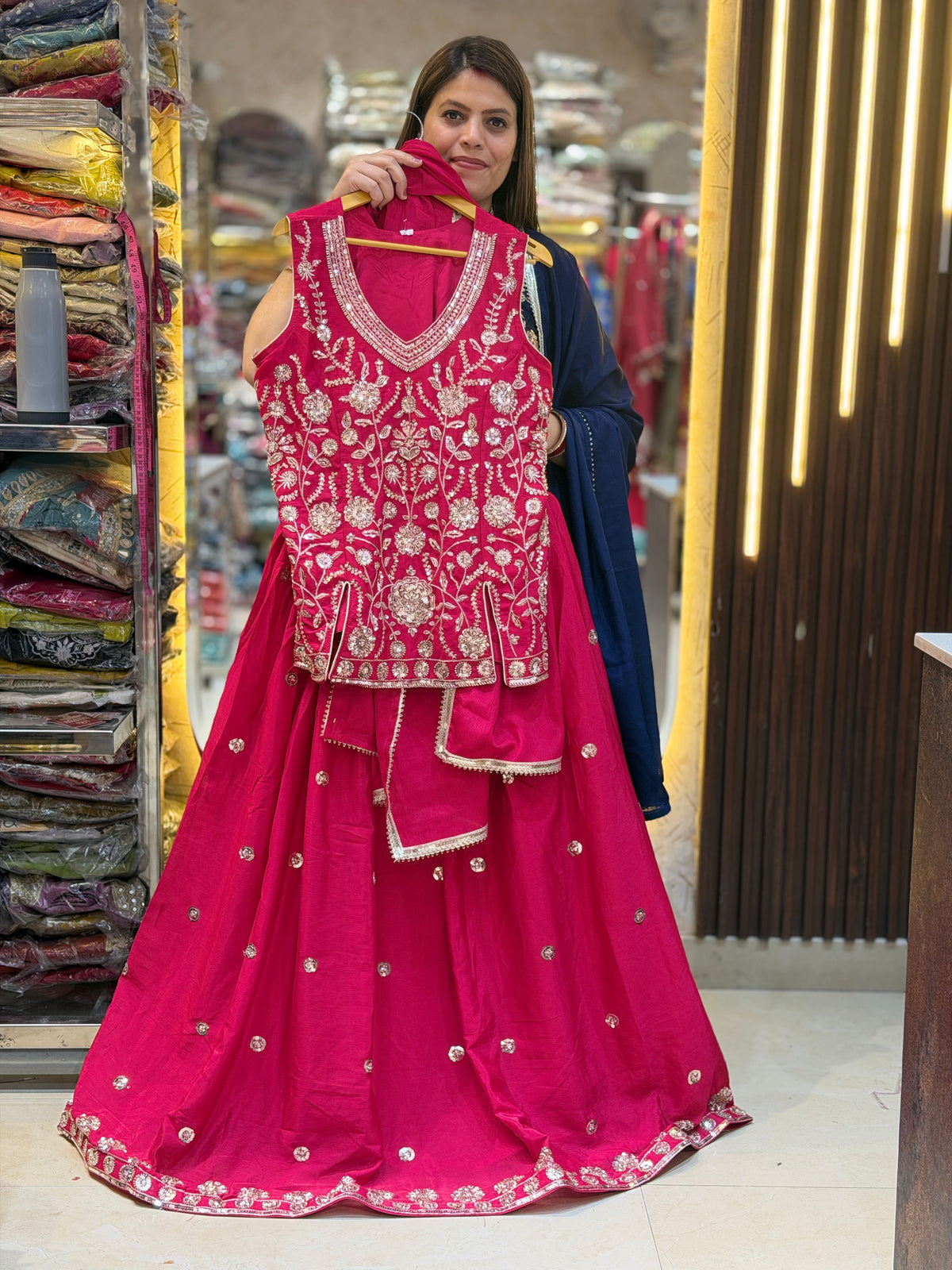 WEDDING WEAR FULL HANDWORK CHINON LEHENGA