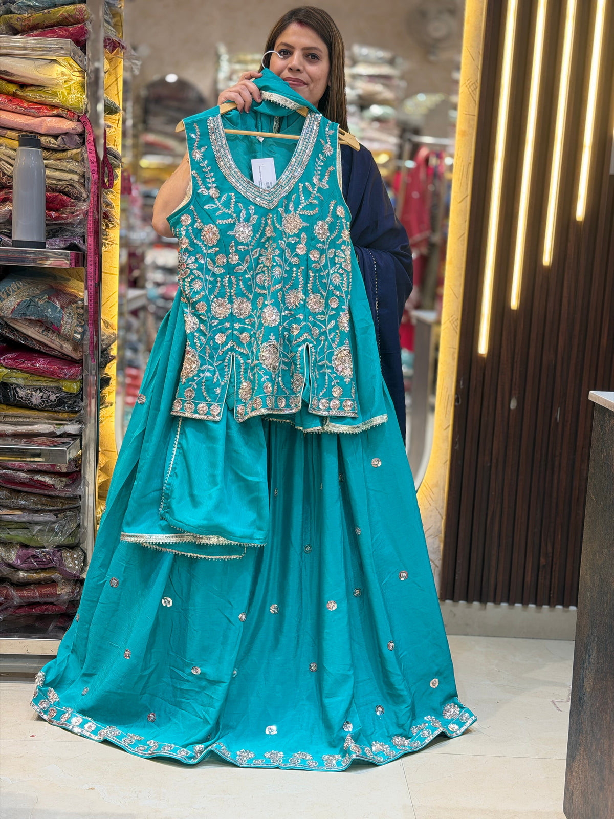 WEDDING WEAR FULL HANDWORK CHINON LEHENGA