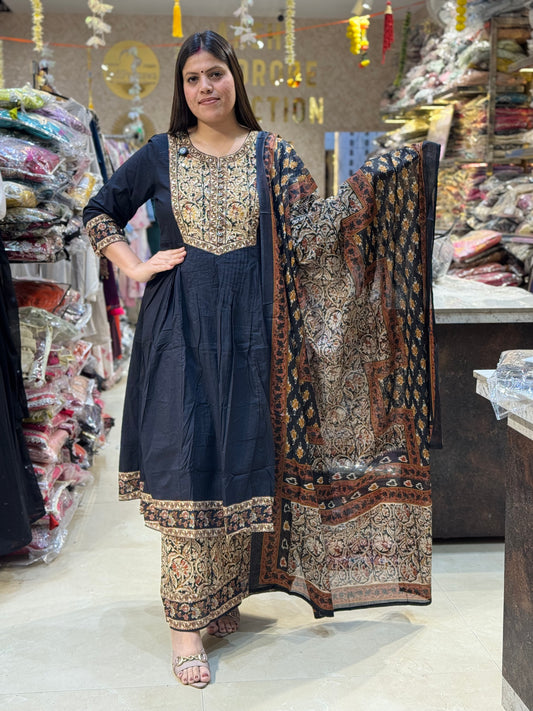 BLACK PURE COTTON BEAUTIFUL ANARKALI