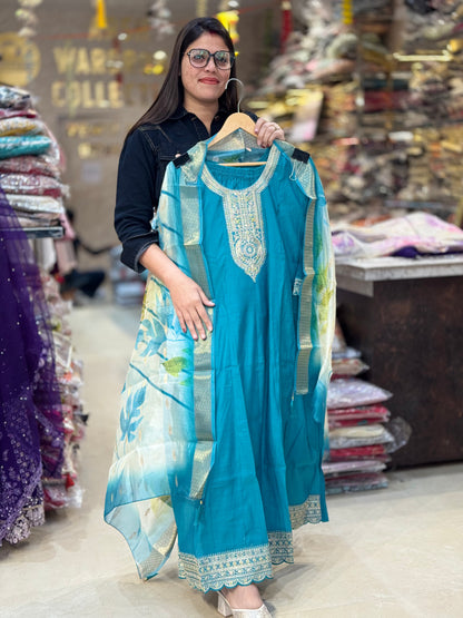 BEAUTIFUL RUSHIAN SILK ANARKALI(Q37L0007)