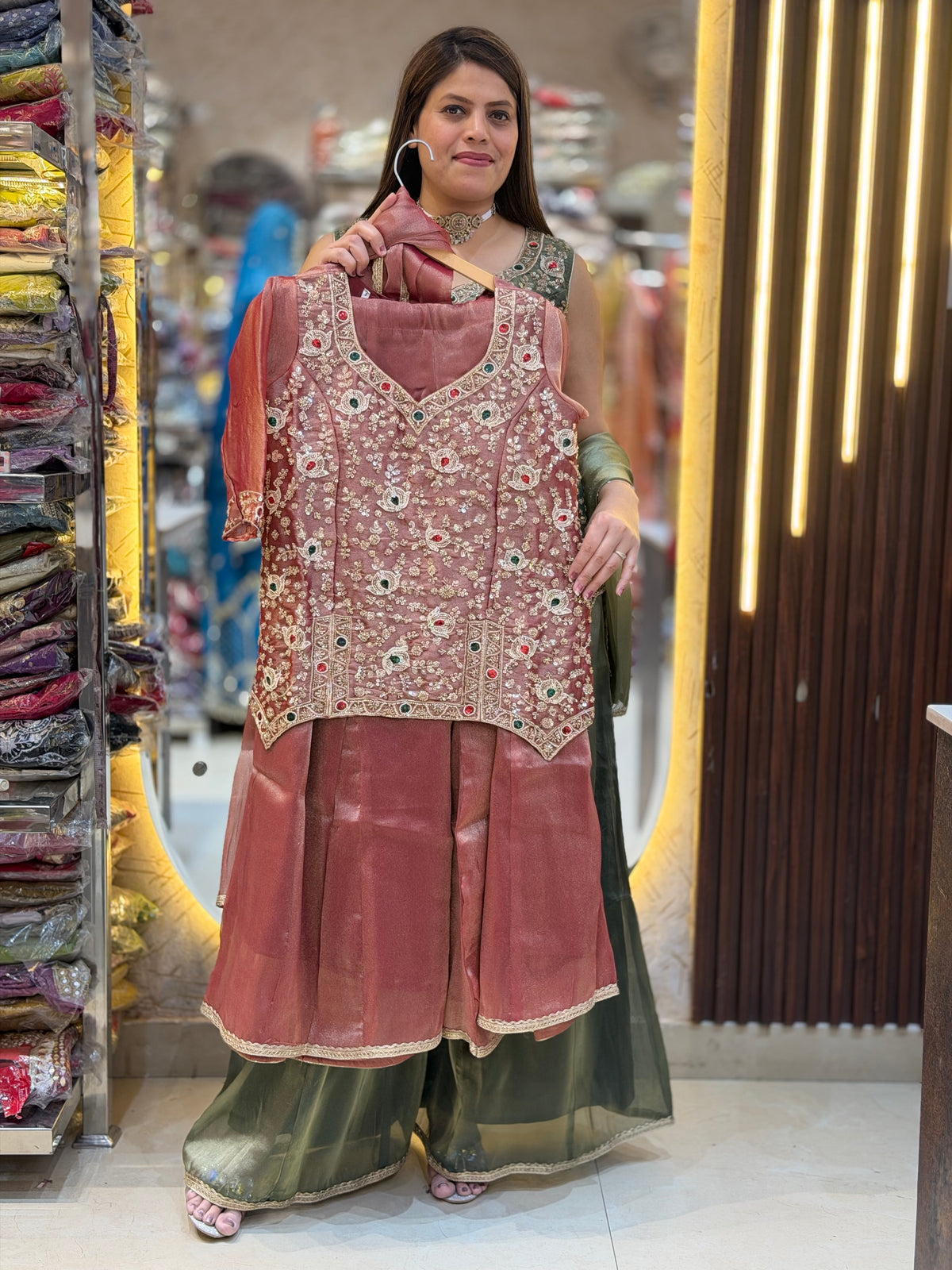 RUBICONE SHORT TOP WITH FULL FLAIR LEHENGA