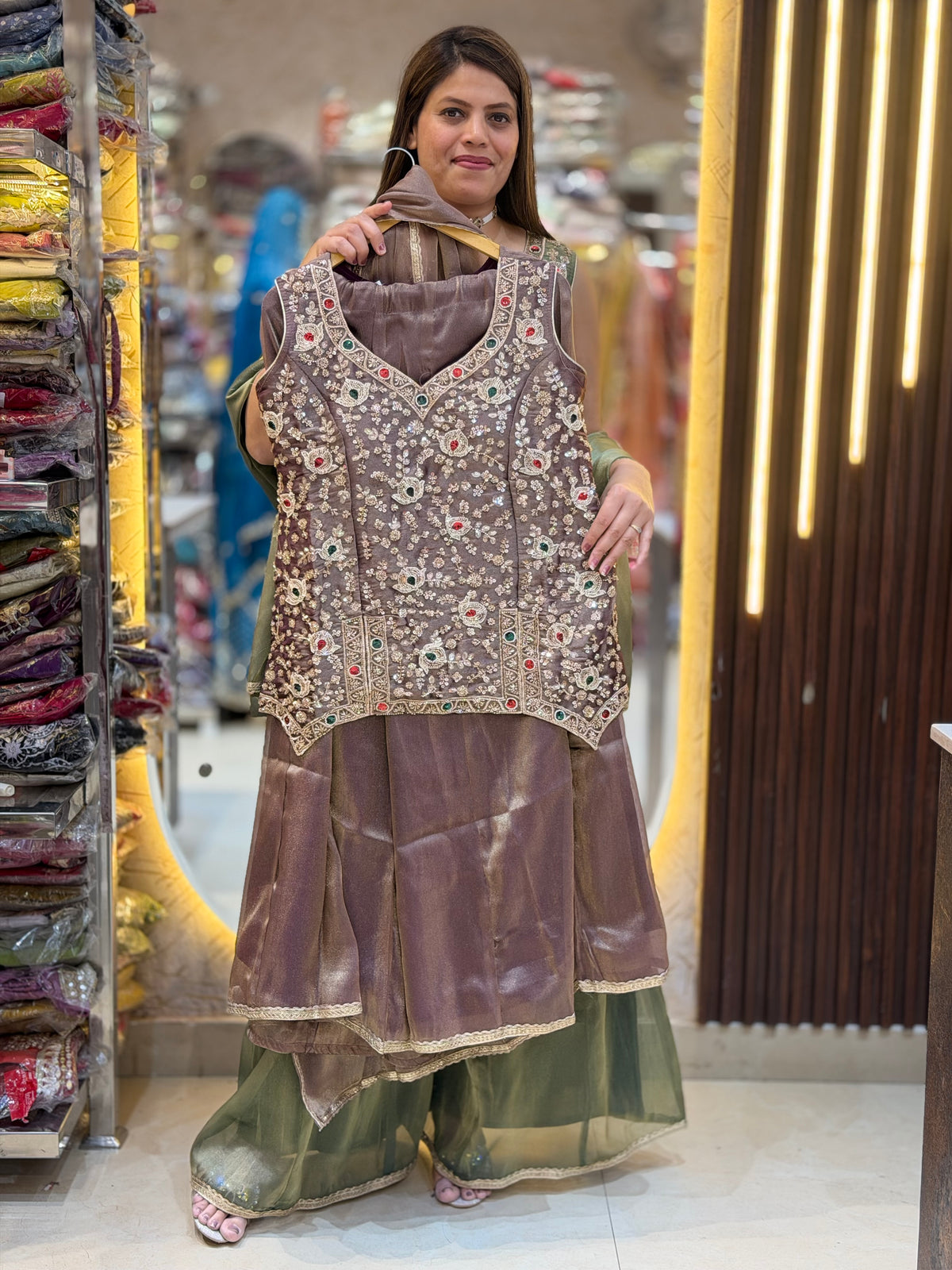 RUBICONE SHORT TOP WITH FULL FLAIR LEHENGA