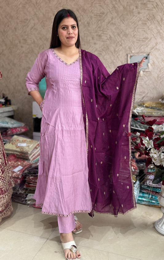 DABBU COTTON SUIT WITH THREAD WORK ON NECK & POCKET
