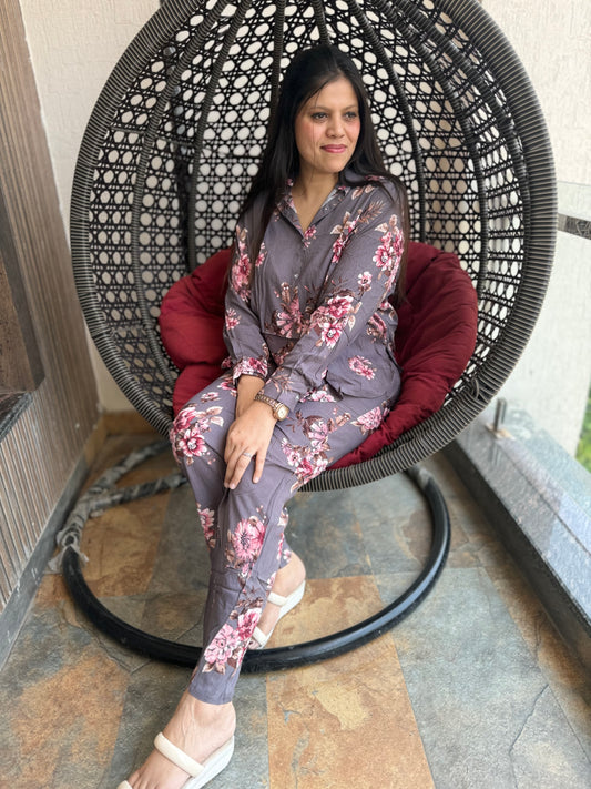 Poplin Floral Printed Cordset