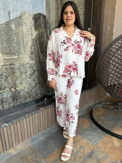 Poplin Floral Printed Cordset