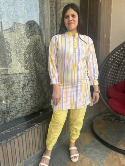 Multi Colour Line Pathani Cordset