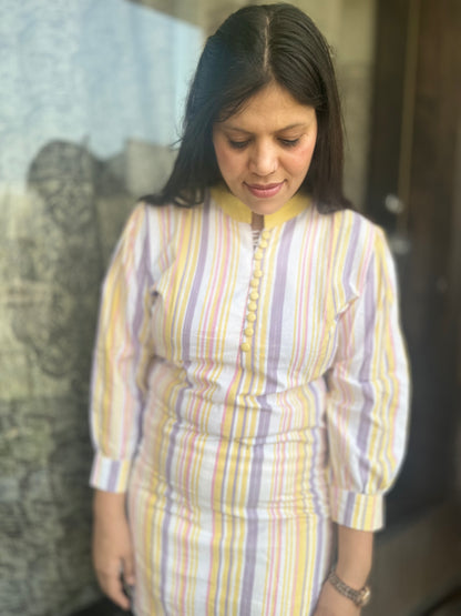 Multi Colour Line Pathani Cordset