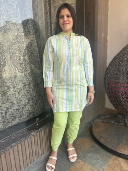 Multi Colour Line Pathani Cordset