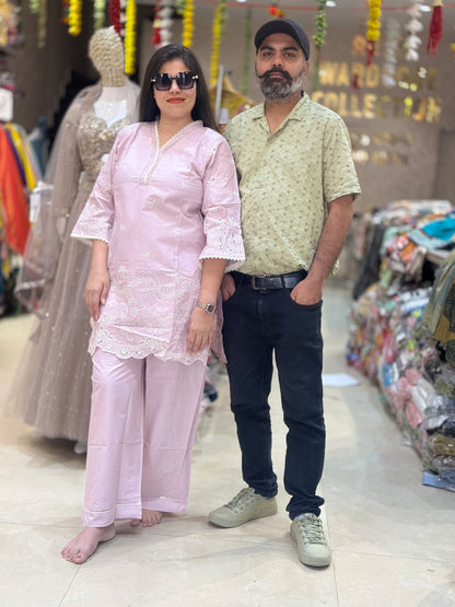 SCHIFFLI THREAD WORK INDIAN CORD SET