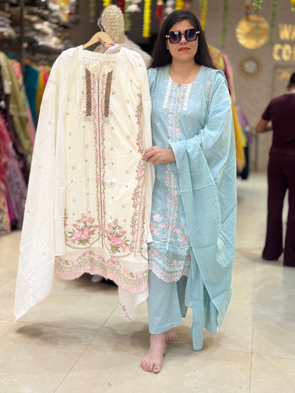 Handcrafted Thread Work Suit – Graceful & Traditional Look