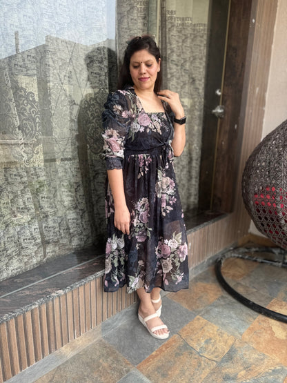 2 Peice Floral Printed Dress