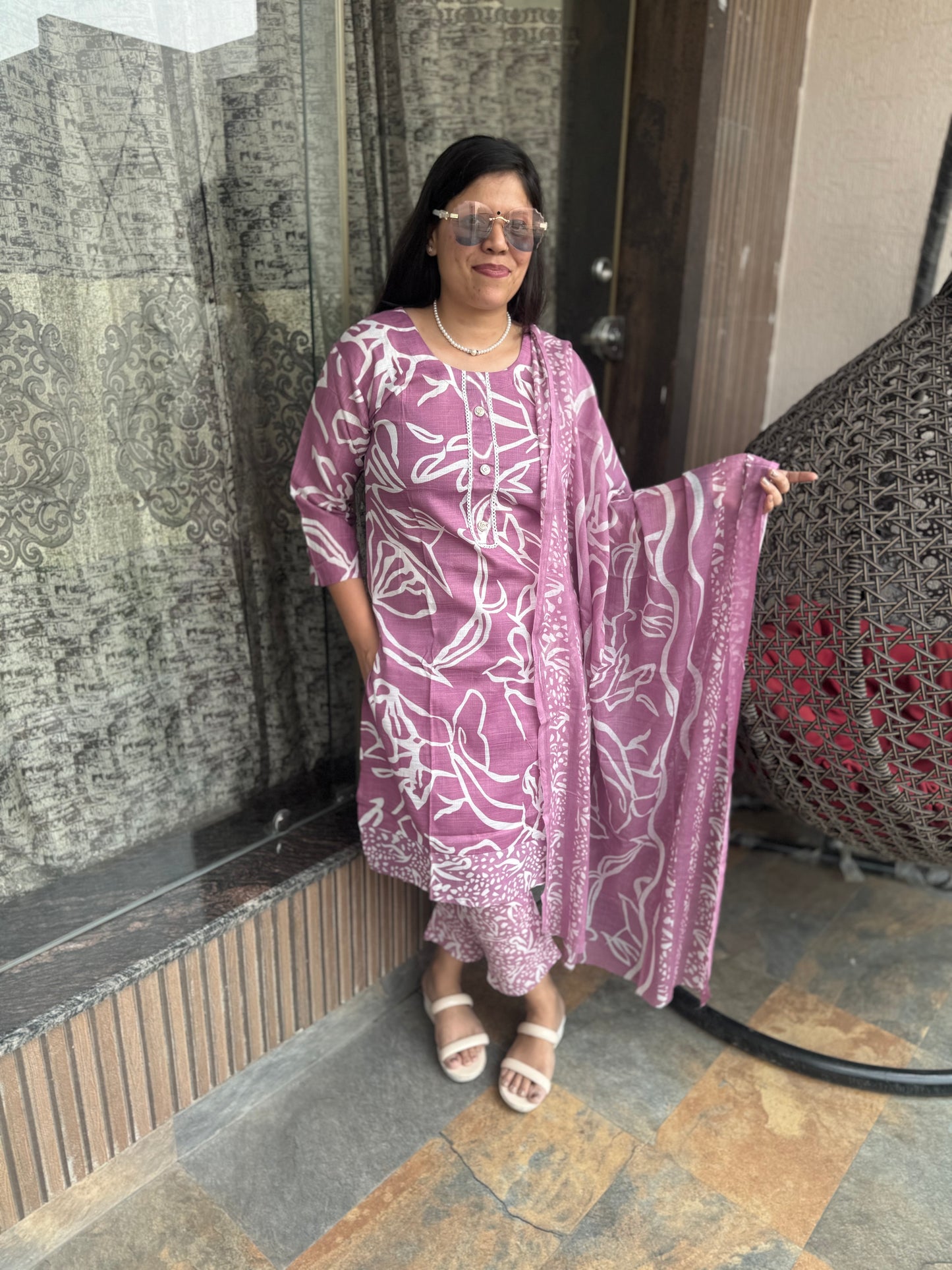 Floral Printed Suit