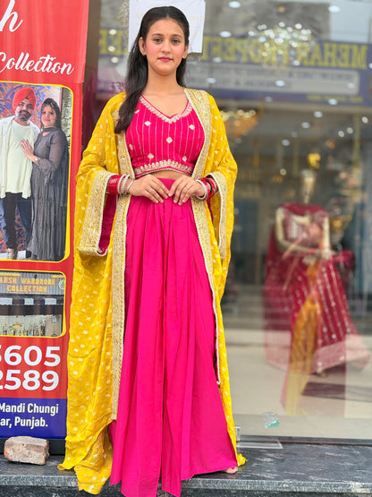 STUNNING 3 PEACE PARTY WEAR DHOTI STYLE DRESS WITH CAPE
