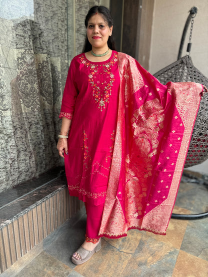 Banarsi Silk Dupatta Suit (Style 1106)