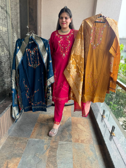 Banarsi Silk Dupatta Suit (Style 1106)