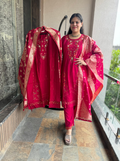 Banarsi Silk Dupatta Suit (Style 1106)