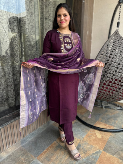 Cotton Suit With Banarsi Duppta (Style No 1108)