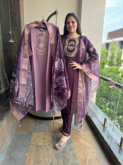 Cotton Suit With Banarsi Duppta (Style No 1108)