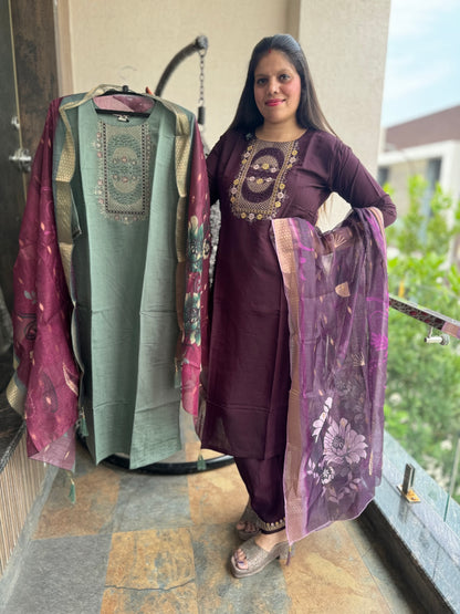 Cotton Suit With Banarsi Duppta (Style No 1108)